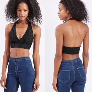Topshop lace halter top